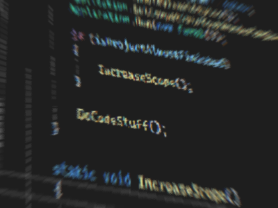 picture of a computer code function called increase
